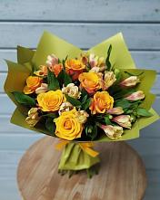 Букет цветов из:  Альстромерии и Розы в Черемушки