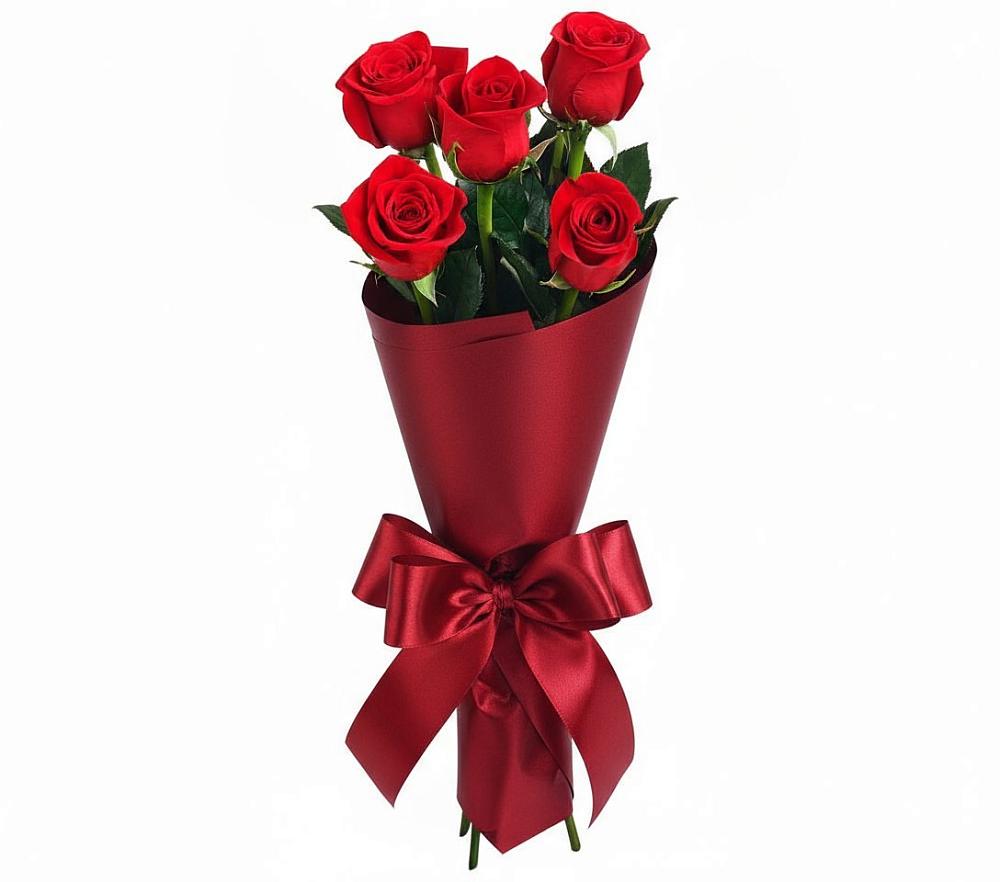 Букет 5 Красных роз Эдлесс Лав в Черемушки