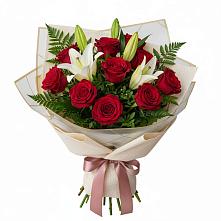 Букет цветов из:  Лилии и Розы в Черемушки