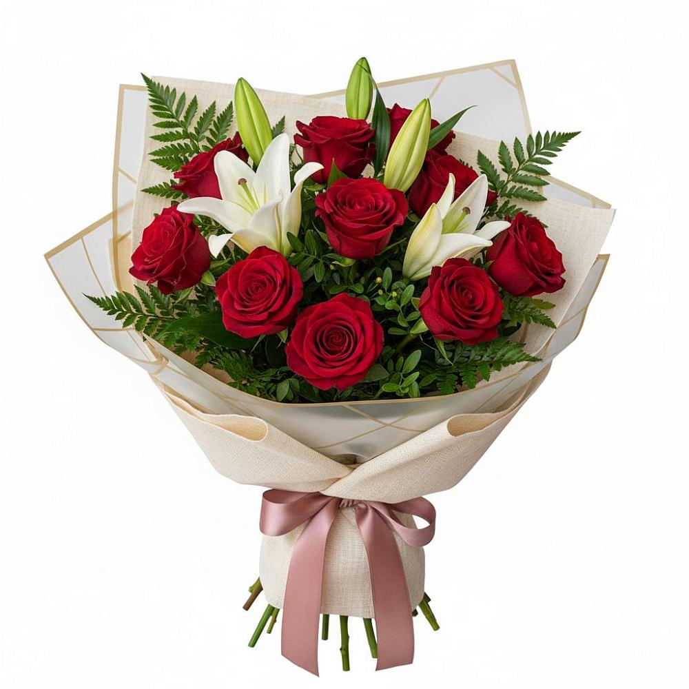 Букет цветов из: Лилии и Розы в Черемушки