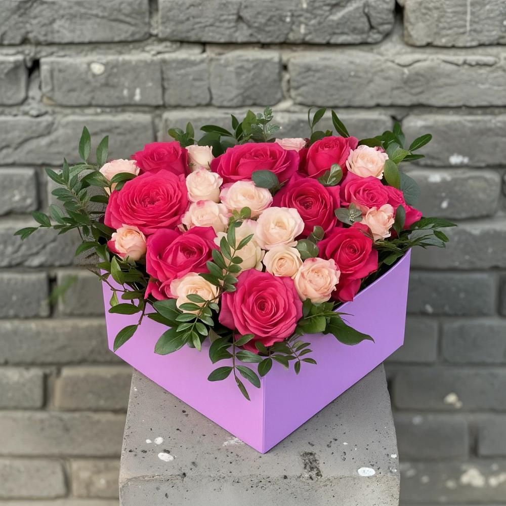 Цветочная композиция из Розы в коробке в Черемушки