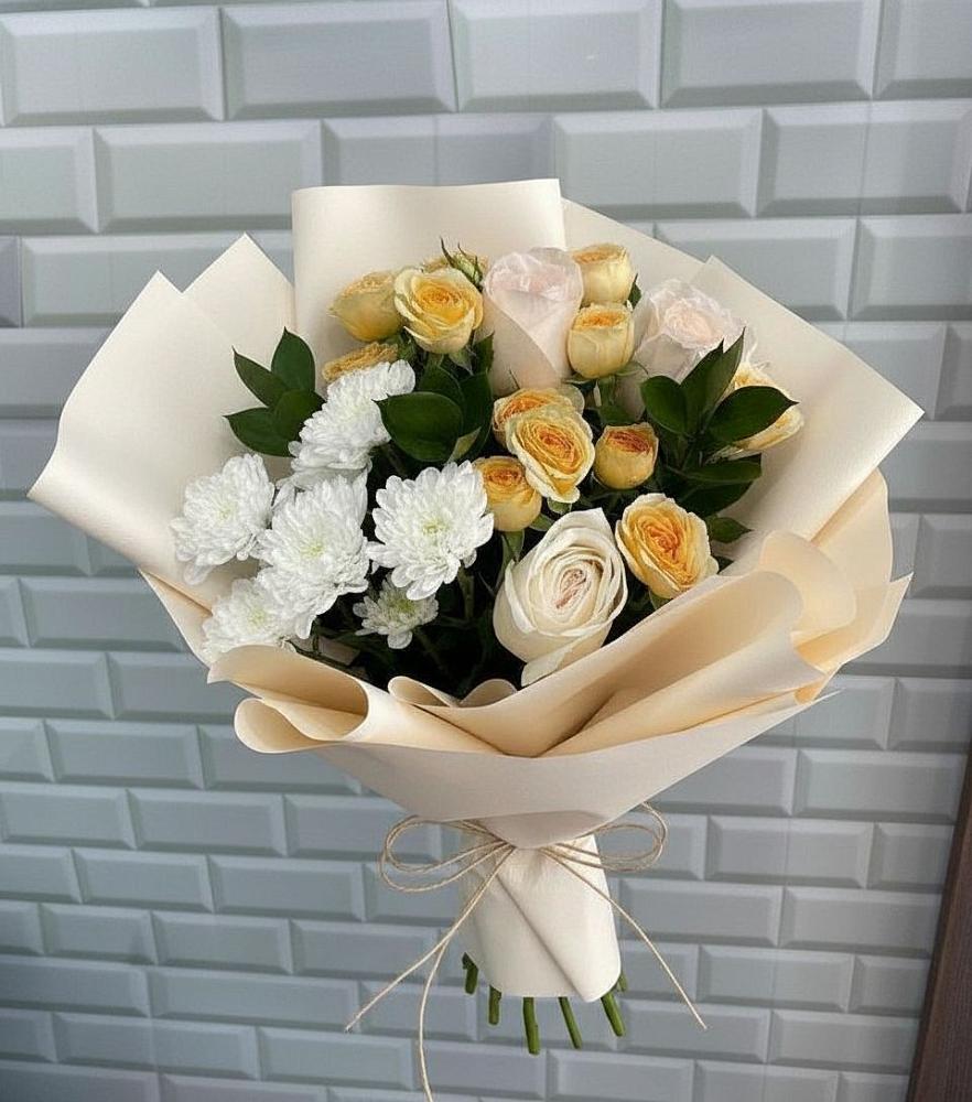 Букет цветов из: Розы и Хризантемы в Черемушки