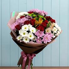 Букет цветов из:  Розы, Хризантемы и Альстромерии в Черемушки