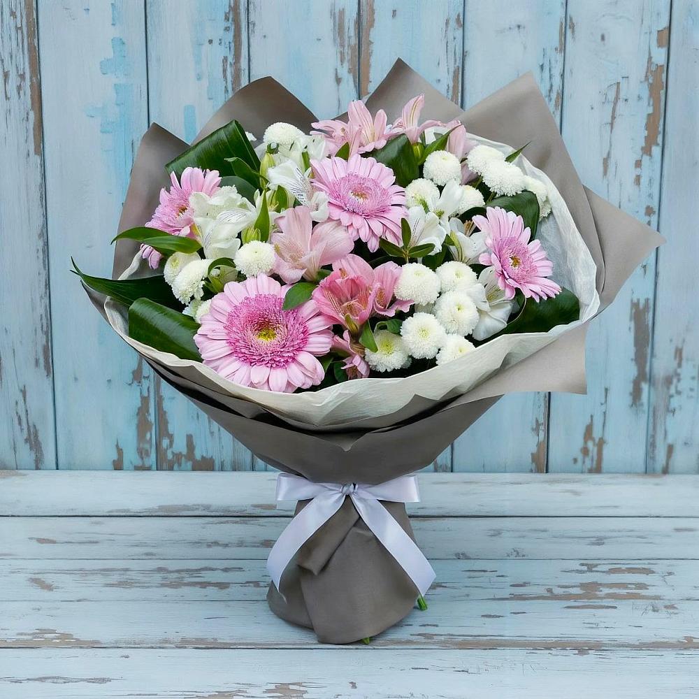 Букет цветов из: Герберы, Альстромерии и Хризантемы в Черемушки