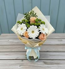Букет цветов из:  Герберы, Розы и Хризантемы в Черемушки