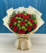 Букет цветов из:  Розы и Хризантемы #REPLACE_PRED# Черемушки