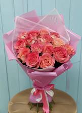 Букет 15 Розовых роз Равель в Черемушки