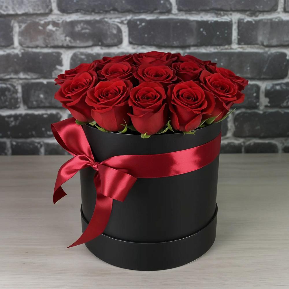 Цветочная композиция из Розы в шляпной коробке в Черемушки